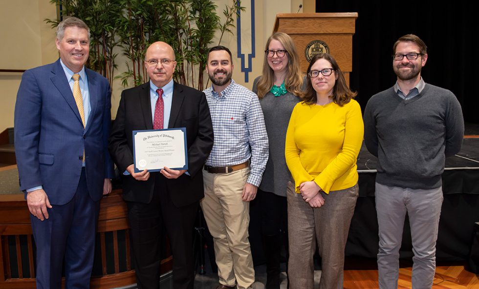 Michael Arenth, Director Of Educational Technologies For The Teaching Center, Received The 2019 University Of Pittsburgh Staff Council Mentor Award.