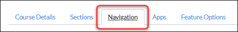 picture of navigation in settings page