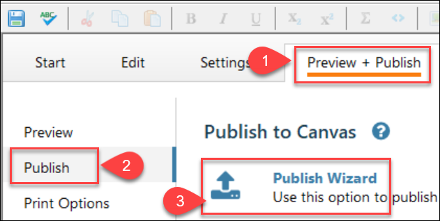 Respondus screenshot showing confirmation of preview and publish options
