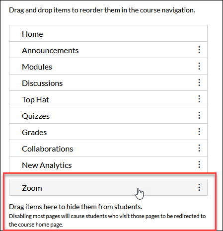 Adding Zoom to your course menu in Canvas