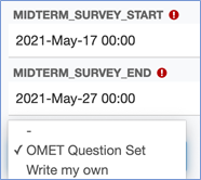 Screenshot showing start end end dates for your survey.