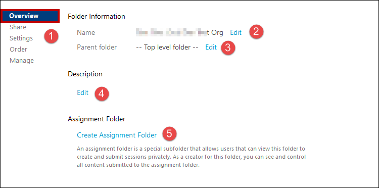 Folder Settings Overview