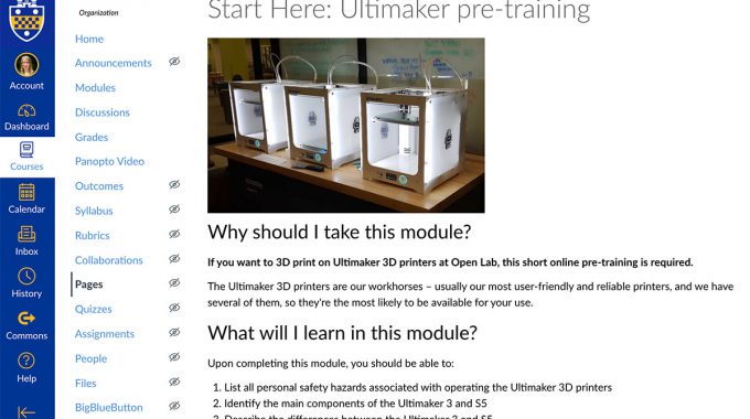 Screenshot Of Open Lab Canvas Remote Training Course.