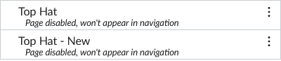 Screenshot of Canvas navigation page showing Top Hat and Top Hat New next to each other.