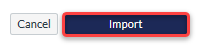 Screenshot of import button with red rectangle around it.