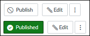 Screenshot of grey unpublished button on top of green published button.