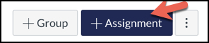 Blue add assignment button in Canvas. 