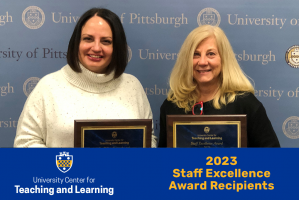 2023 Teaching Center Staff Excellence Award Recipients, From Left, Vita Santa Pastorius, And Lisa Votodian.
