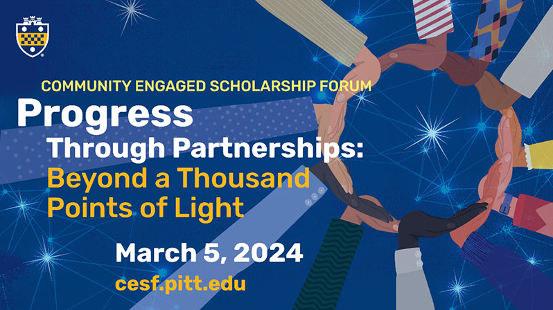 Information slide for Community Engaged Scholarship Forum, March 5, 2024.